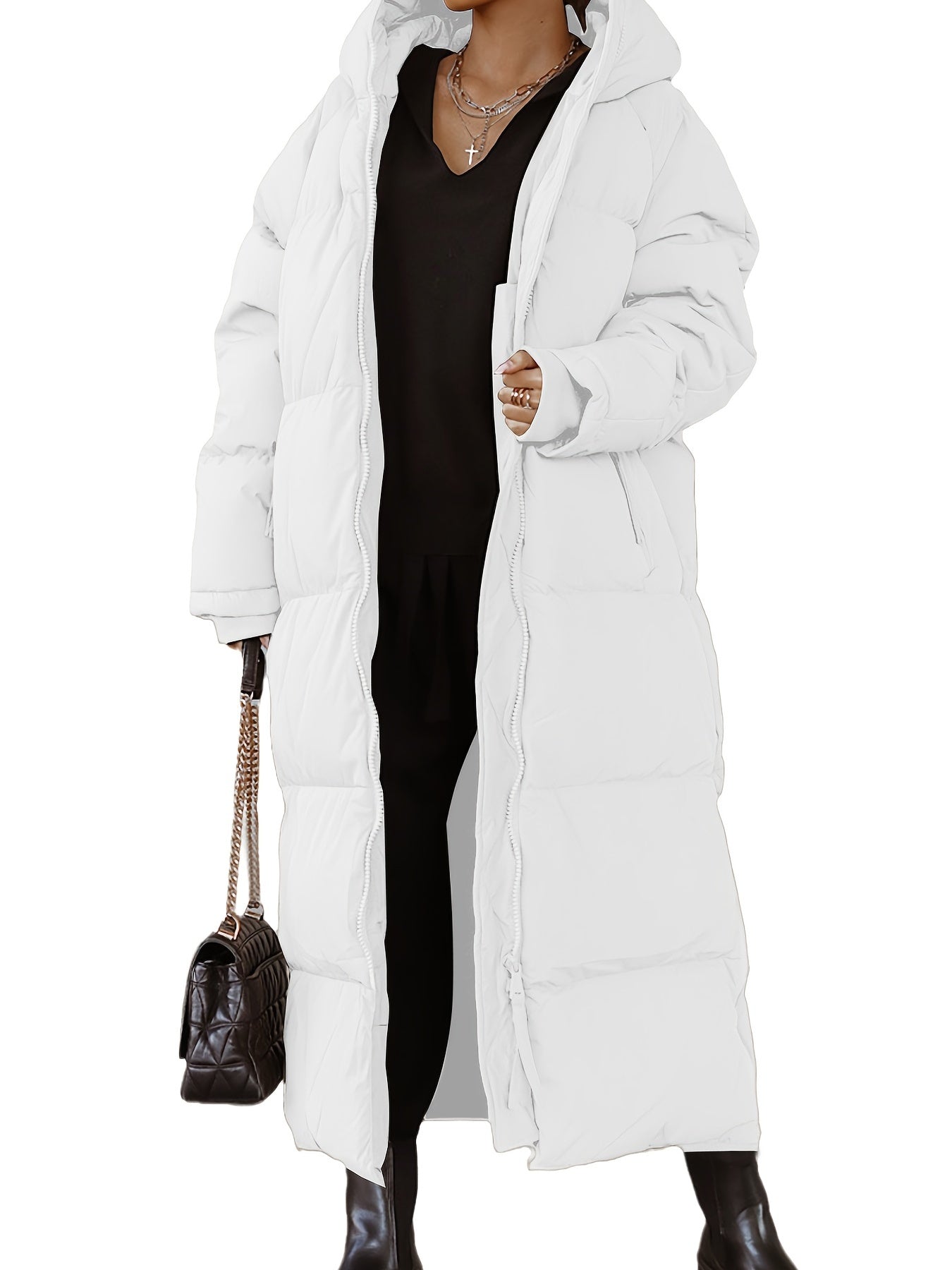 Street-Wave Women's Long Puffer Coat Winter Jacket Ultra Warm Versatile Outerwear