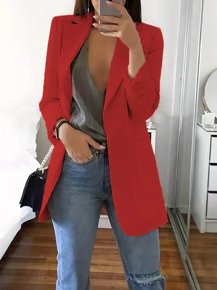 Street Wave Plus Size Blazer Coat For Women Oversized Peach Jacket Casual Chic Comfort