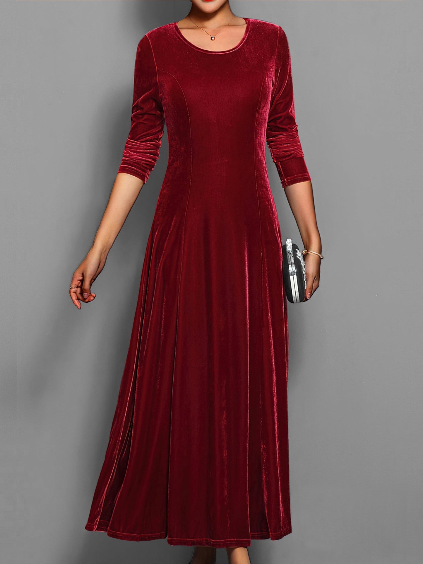 Alice Lux Velvet Long Sleeve Formal Dress For Women Street Wave