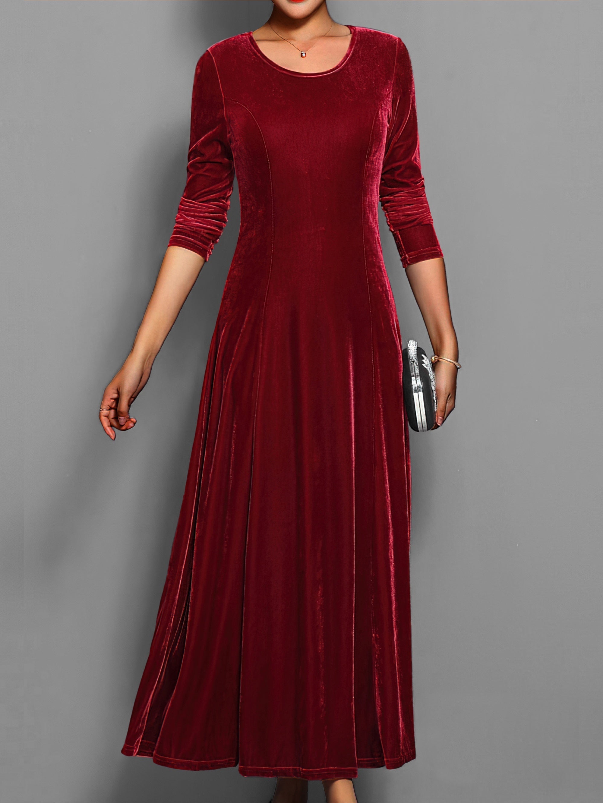 Alice Lux Velvet Long Sleeve Formal Dress For Women Street Wave