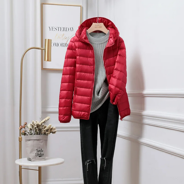 Streetwave Lightweight Puffer Jacket With Hood For Women Slim Fit Warm Everyday Essential