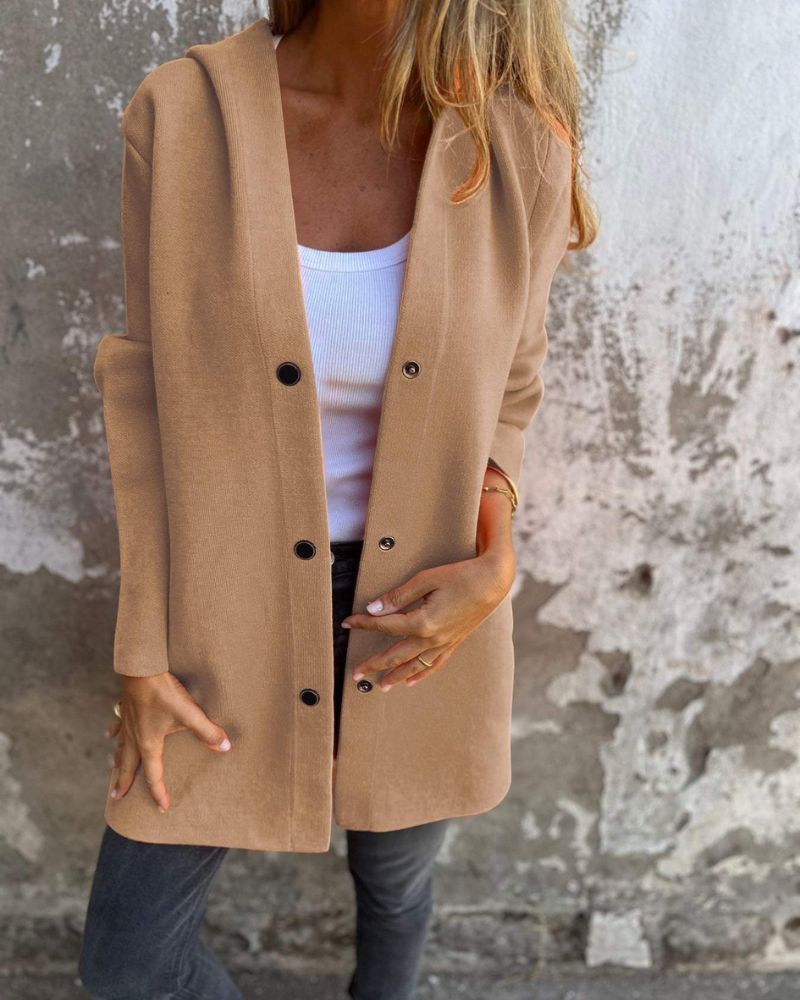 Street-wave Casual Hooded Coat for Women Soft Cozy Cotton Blend Jacket with Pockets Effortless Chic