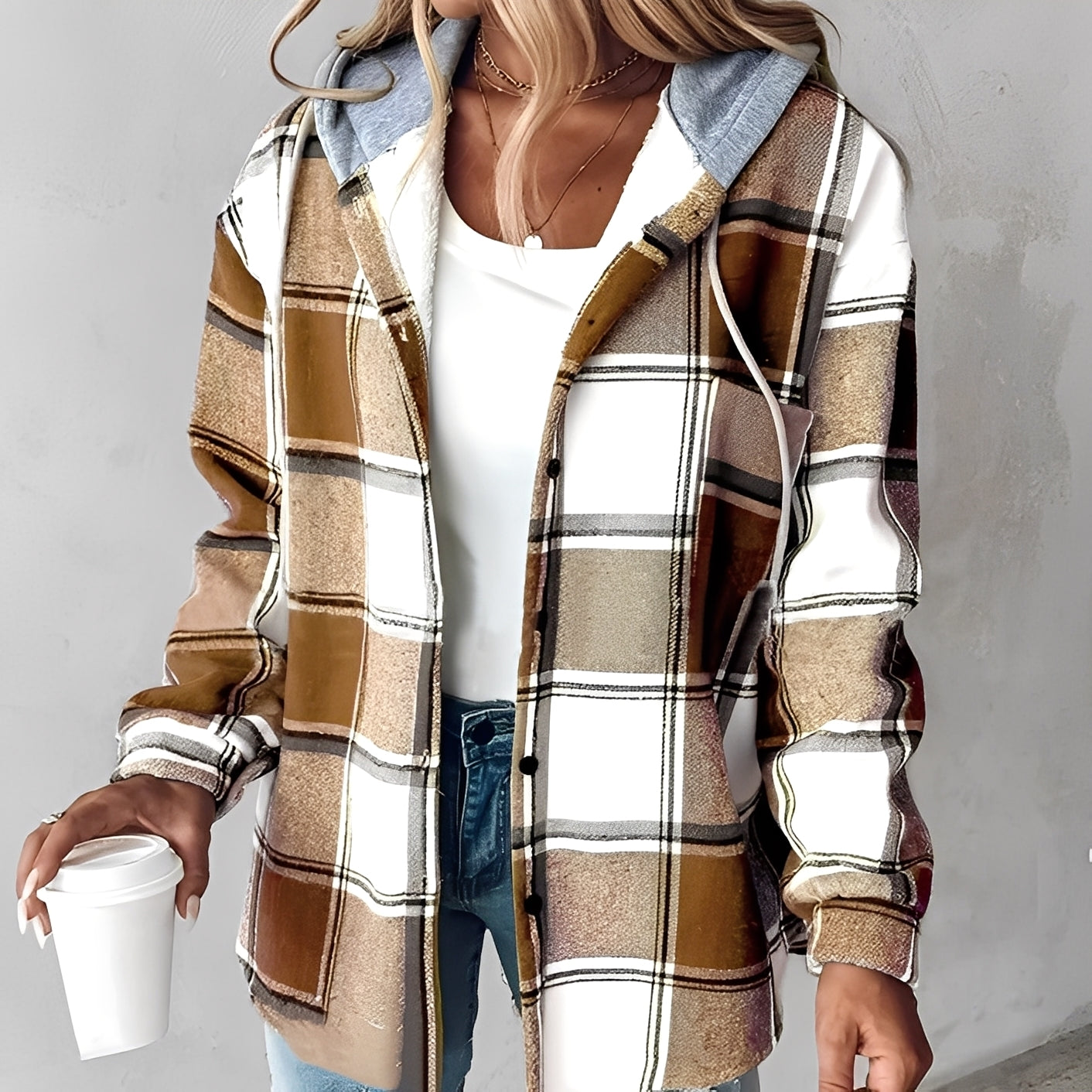 Street-Wave Womens Cozy Hooded Jacket For Cold Weather Soft Warm Fabric Relaxed Fit
