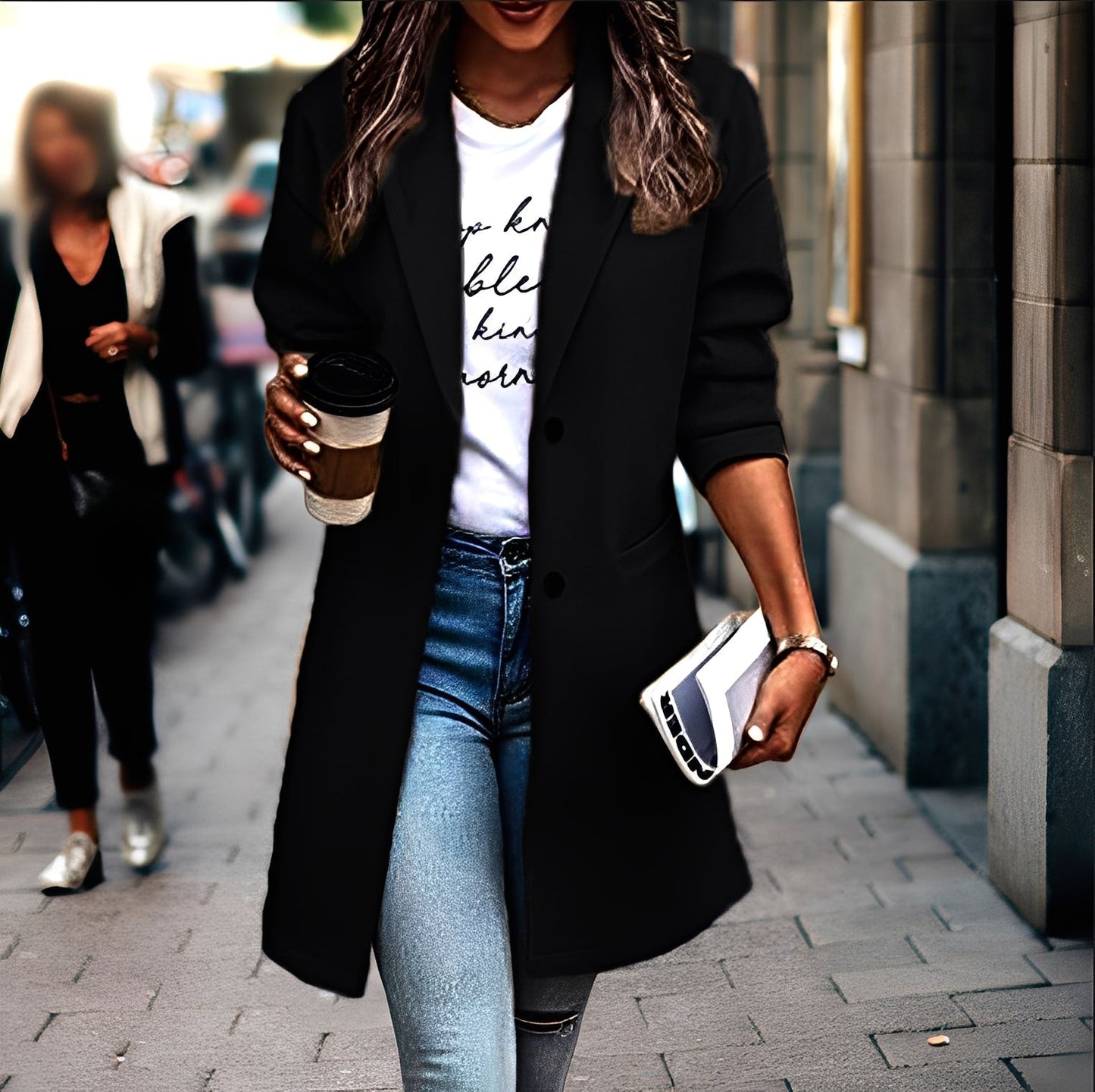 Street-Wave Wool Coat For Women Warm Wool Blend With Classic Fit And Timeless Style