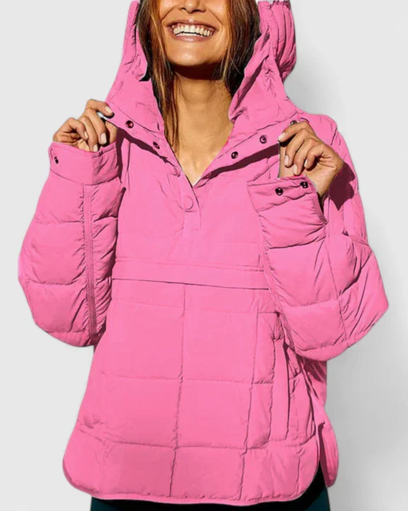Street-Wave Puffer Pullover Jacket for Women, Cozy Warmth With Modern Casual Style