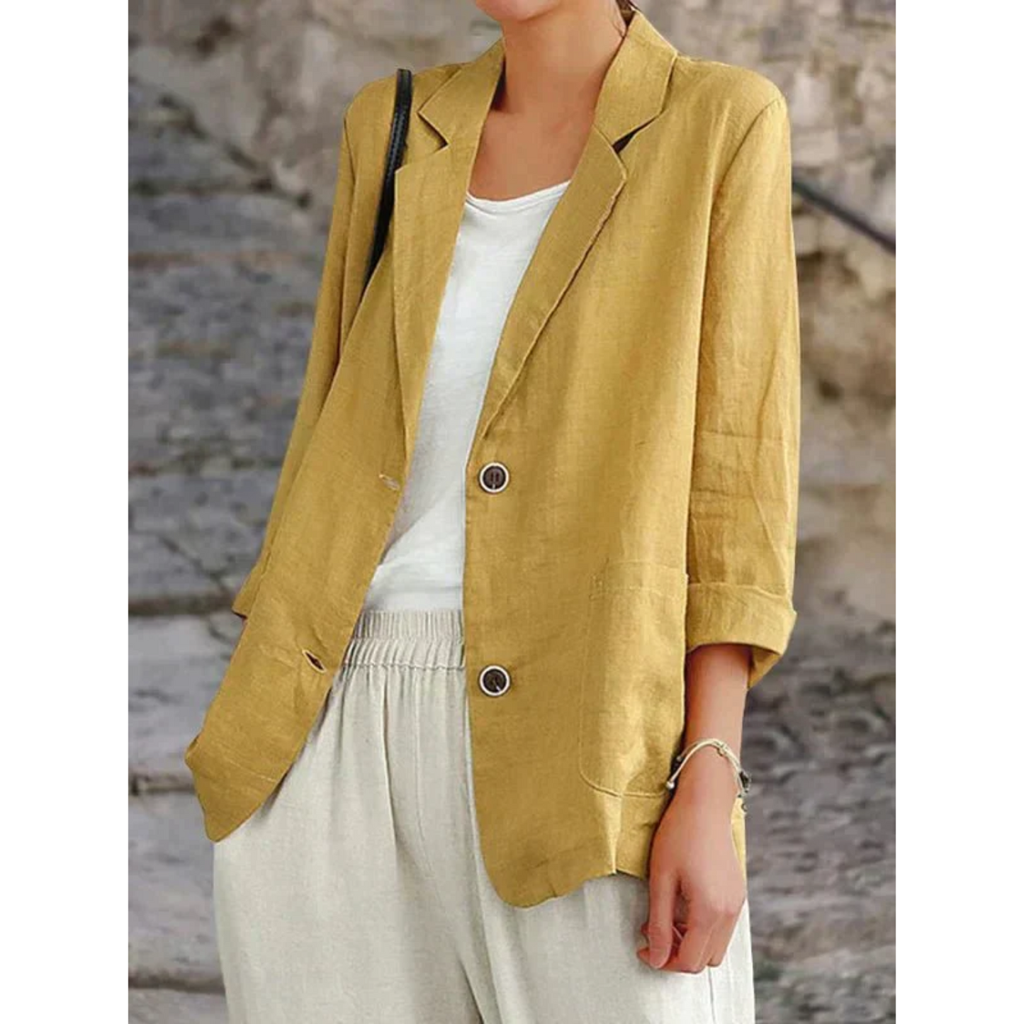 Streetwave Celandra Linen Blazer For Women Elegant Lightweight Classic Fit For Work And Casual Wear