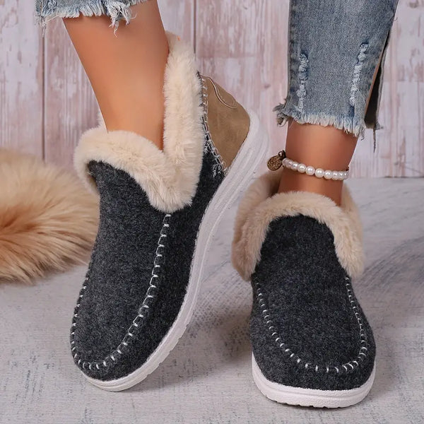 Street-wave Cozy Shearling Slippers For Women, Plush Lined Moccasins For Everyday Comfort