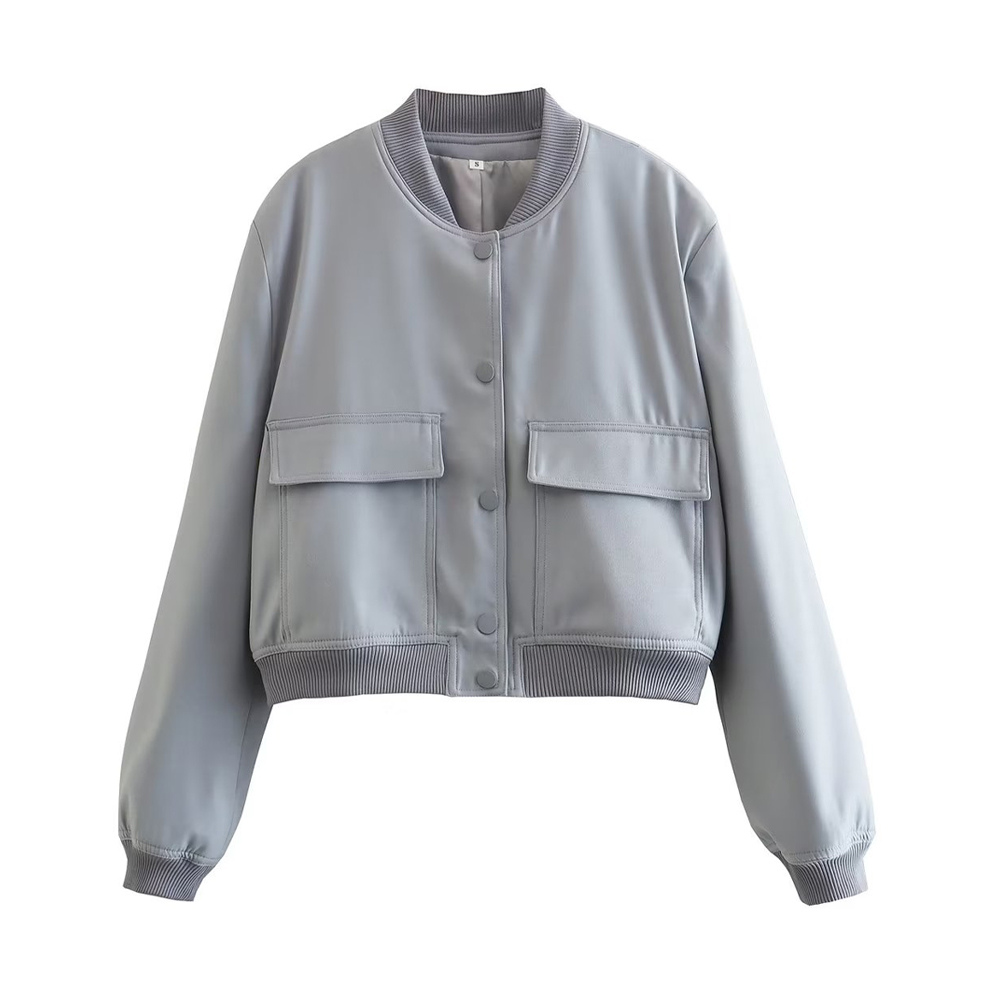 Streetwave Liselotte Bomber Jacket For Women Timeless Style With Ribbed Cuffs And Snap Button Closure