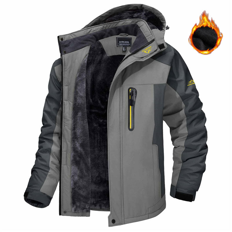 Street-wave Men's Winter Jacket Waterproof and Windproof Insulated with Plush Fleece Lining