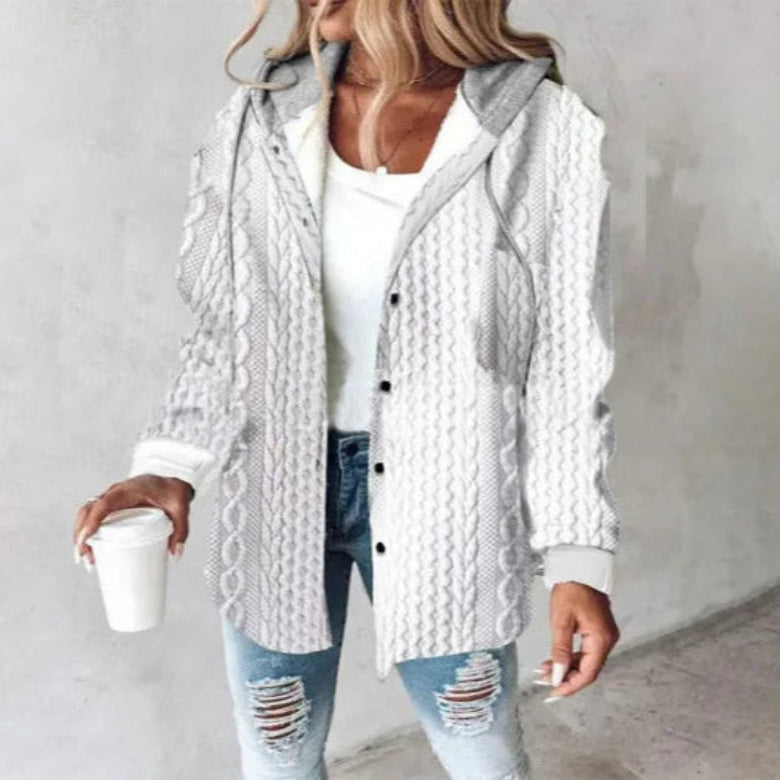 Street-wave Plaid Hooded Coat For Women Cozy Casual Comfort With Practical Hood Everyday Streetwear