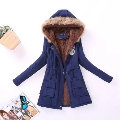 Street-wave Fleece Lined Cotton Jacket for Women Cozy Warmth and Style for Autumn Winter