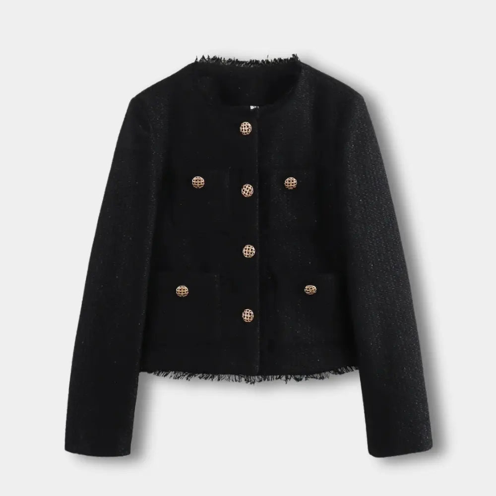 Street Wave Women's Transitional Boucle Jacket With Flap Pockets For Effortless Chic