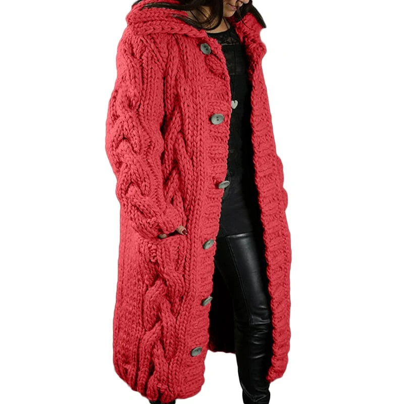 Chunky Knit Cardigan For Women By Street Wave Oversized Cozy Cable Knit For Brisk Days