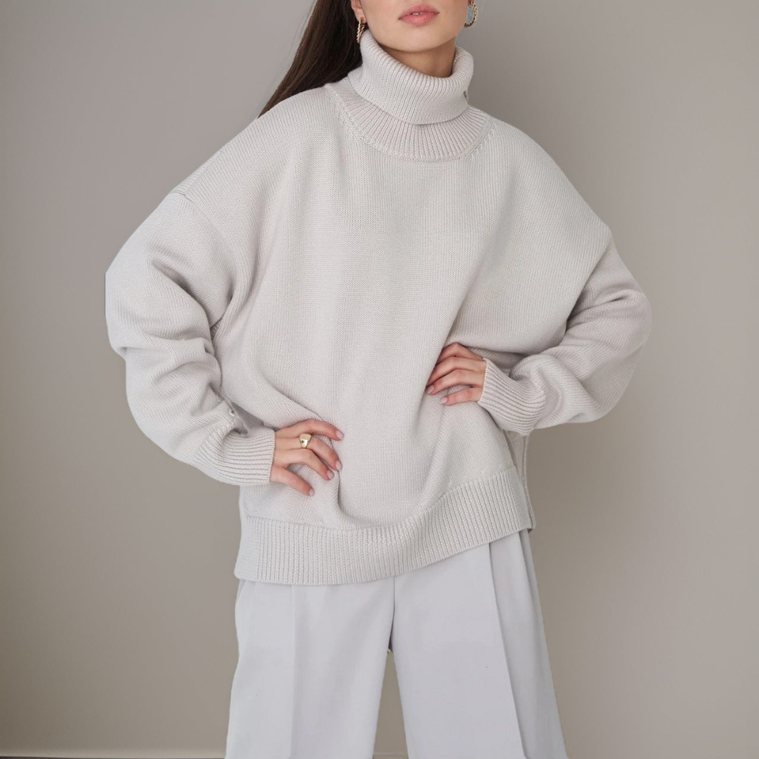 Street-wave Womens Winter Turtleneck Sweater Cozy Knit Elegant Comfort Flattering Fit For Casual Chic