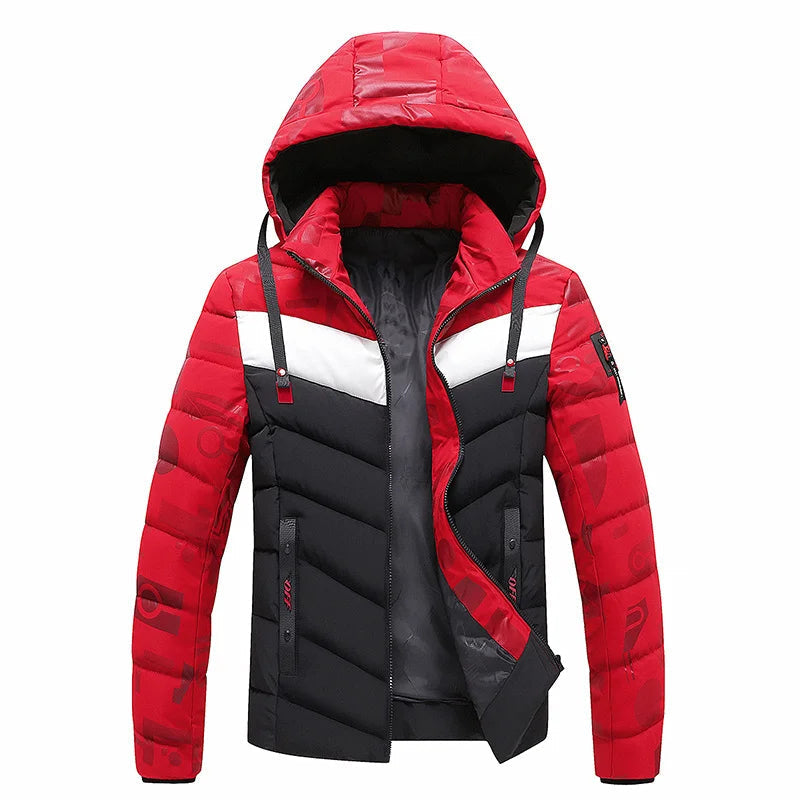 Street Wave Mens Down Jacket Warm Windproof Winter Coat Insulated Outerwear Fashion
