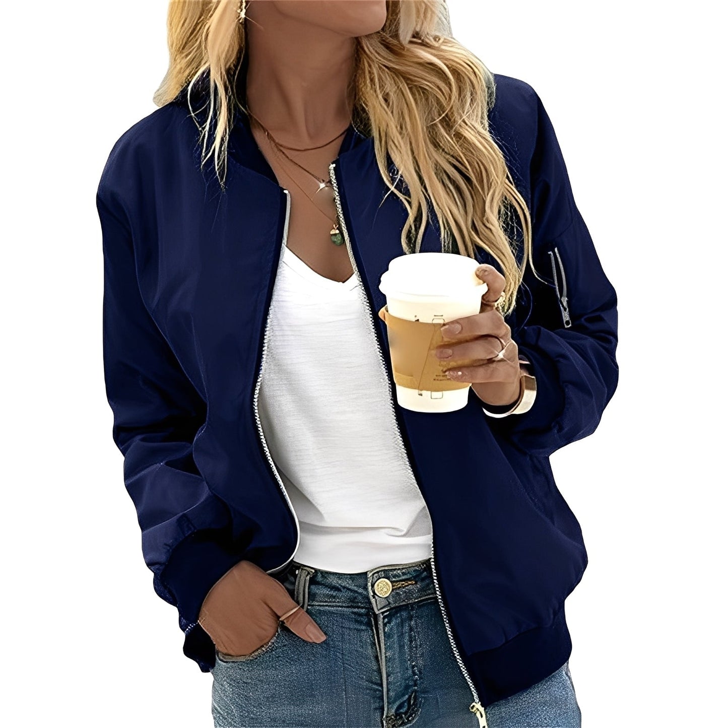 Street Wave Vintage Bomber Jacket For Women With Retro Style And Comfortable Fit