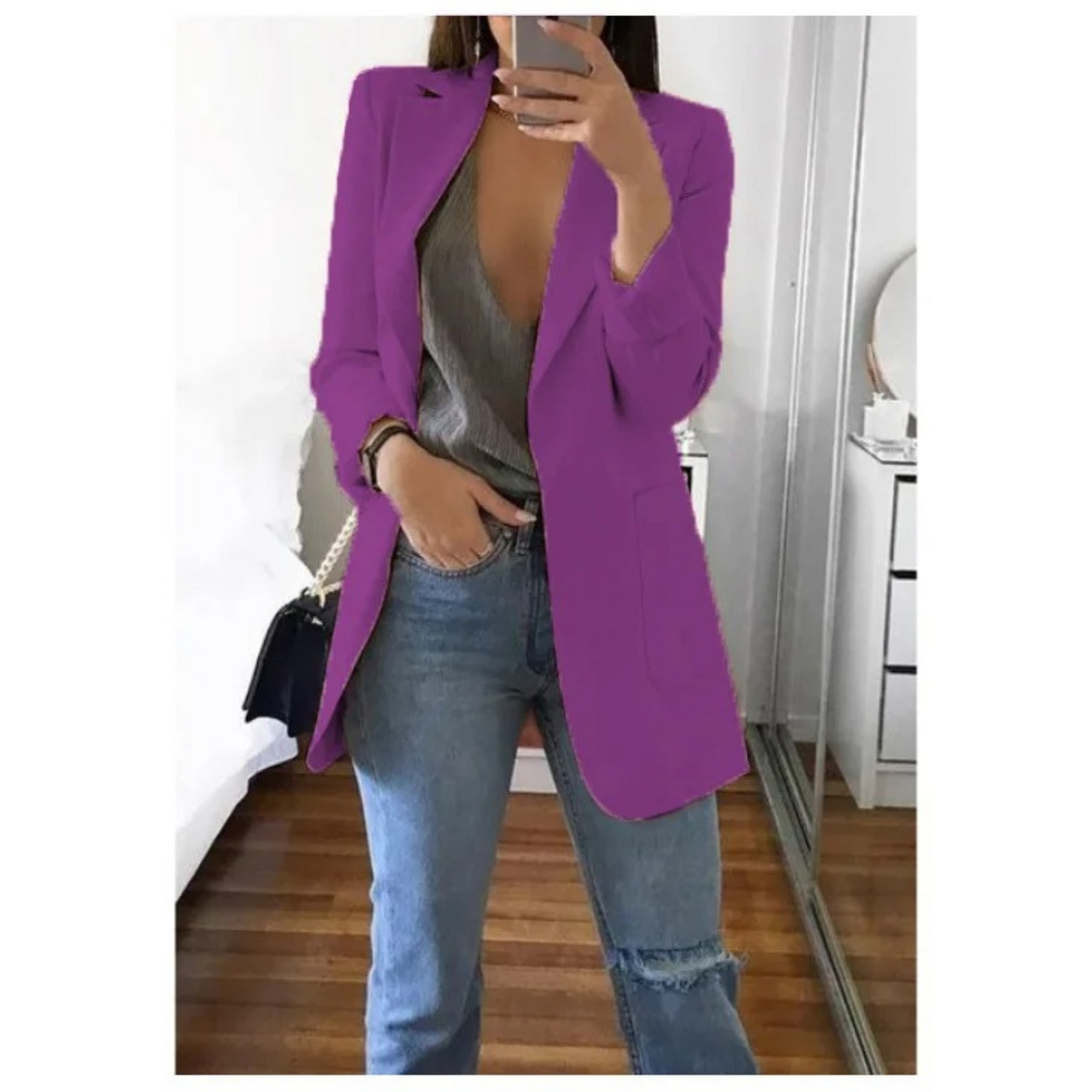 Street-Wave Women Blazer Khaki Lightweight Elegant Tailored Jacket For Everyday Style