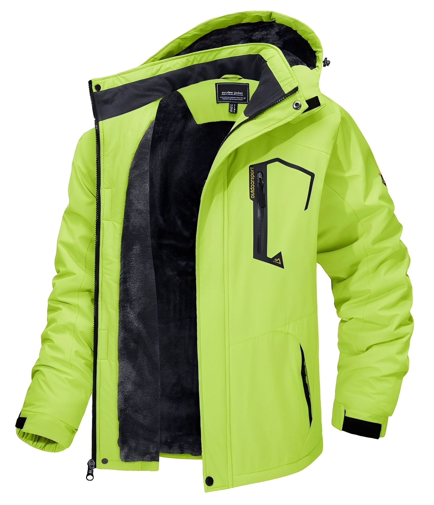 Street-Wave Waterproof Winter Jacket For Men Insulated With Plush Fleece Lining Comfort