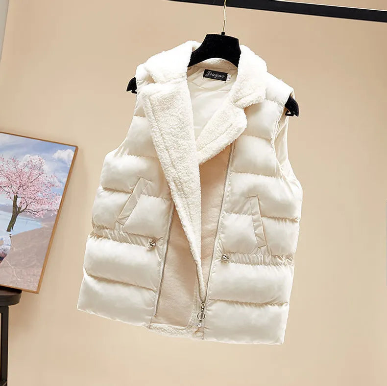 Street Wave Cozy Knit Winter Outfit For Women With Cable Knit Skirt And Matching Puffer Vest