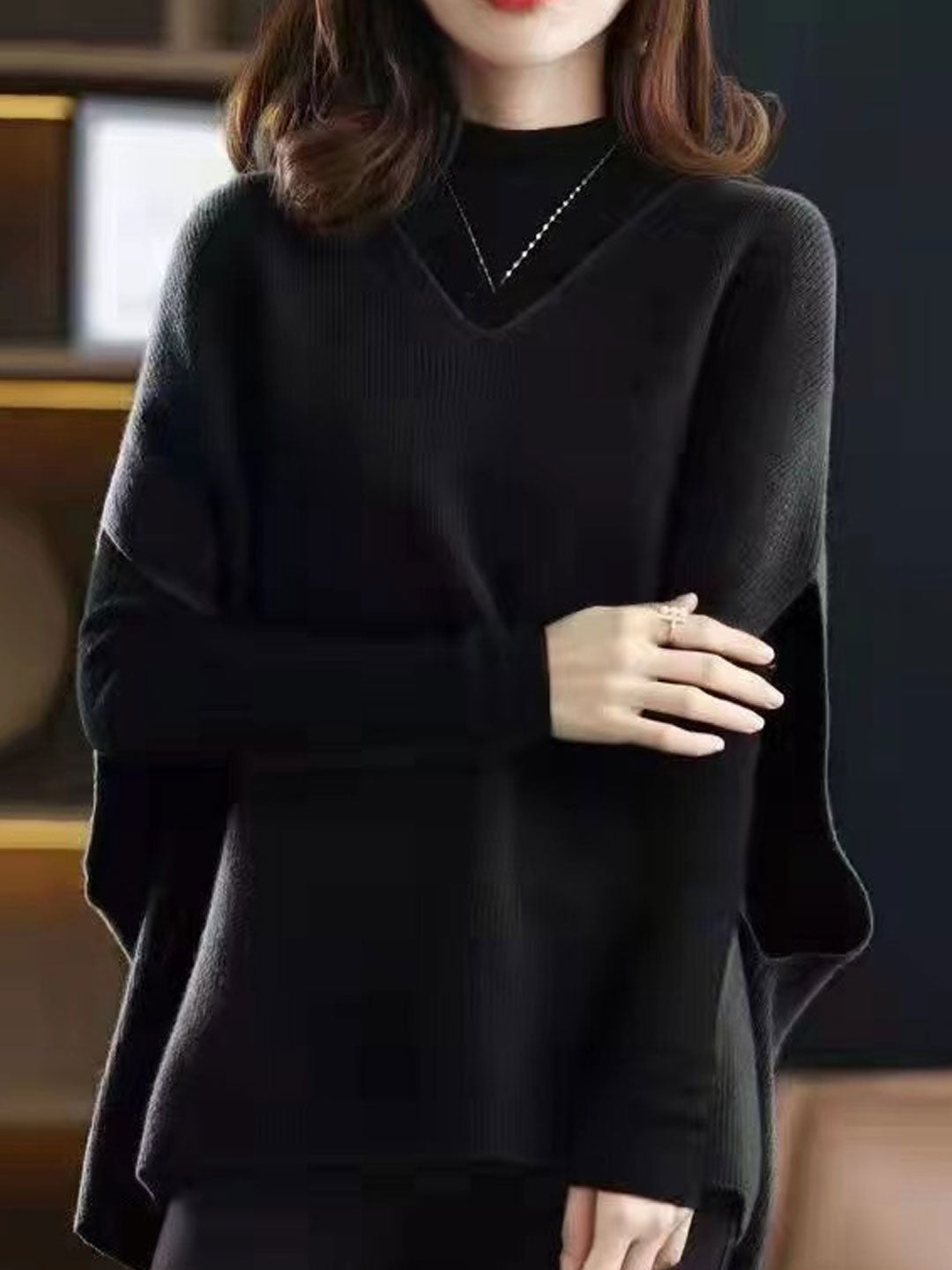 Street-wave Women V-Neck Knit Vest Soft Cozy Layering Essential Everyday Comfort