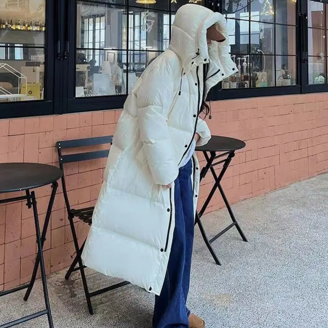 Street-Wave Long Puffer Coat Hooded Winter Warmth For Women Insulated Cozy Winter Essential