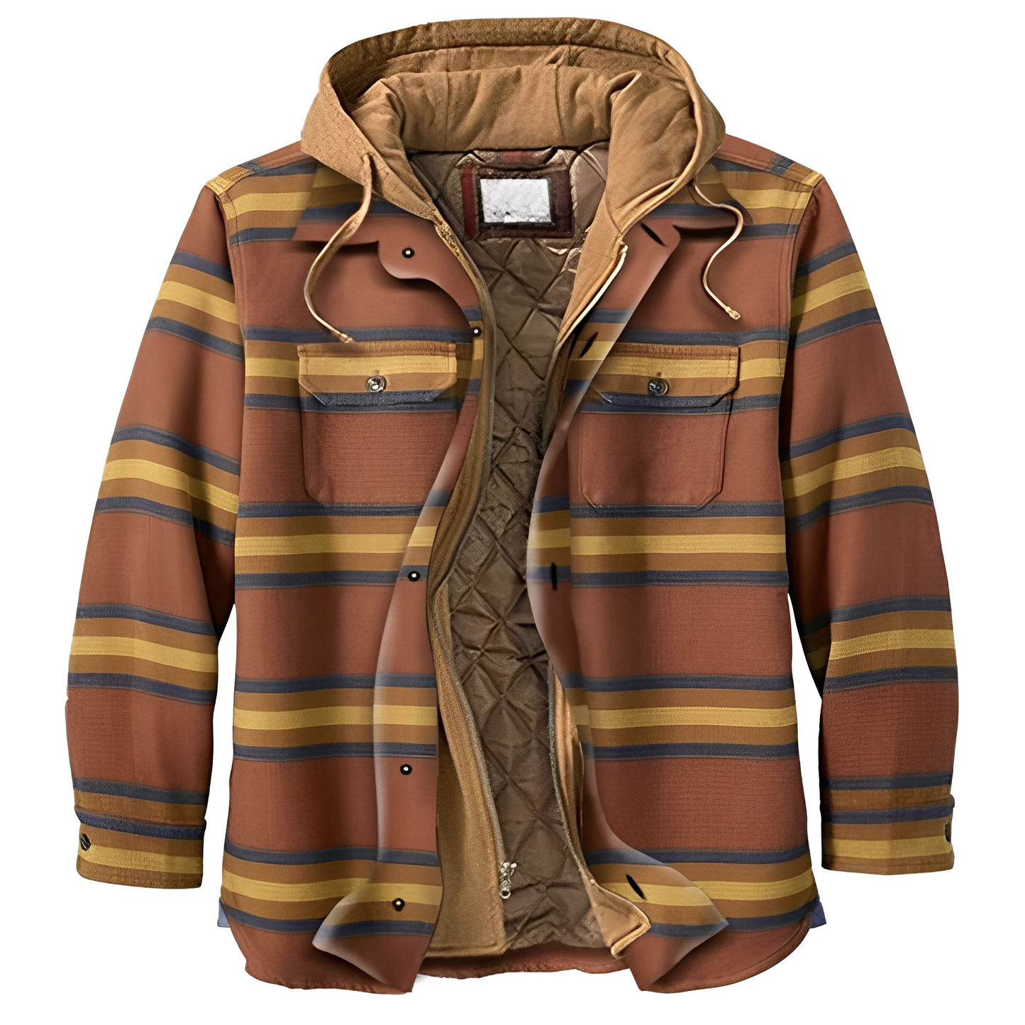 Street-Wave Men Flannel Plaid Jacket With Warm Quilted Lining For Cold Days Durable Craftsmanship Casual Outerwear