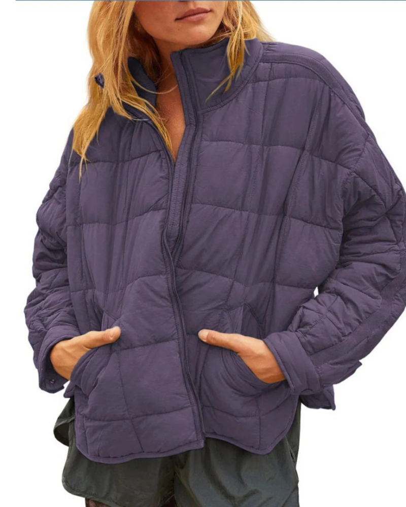 Street Wave Lightweight Compact Zip Puffer Jacket For Women Cloudlike Warmth And Modern Comfort