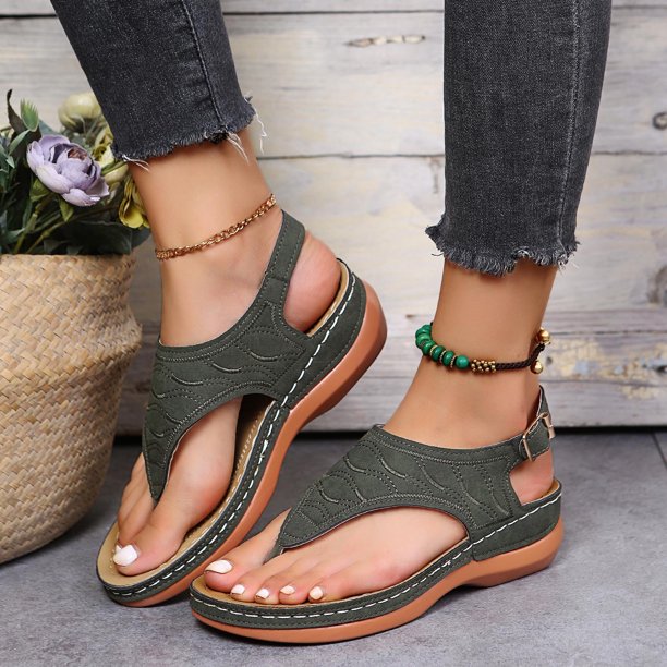 Carole Comfort Sandals With Extra Support For Everyday Women By Street-wave Lightweight Cushioned Footbed All Day Wear