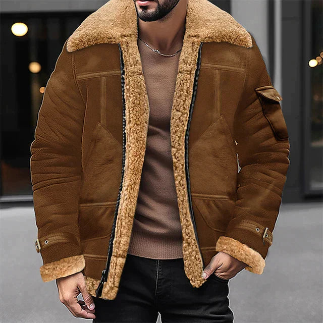 Street-Wave Men's Sherpa Jacket For Everyday Wear Warm Weatherproof Durable Outerwear