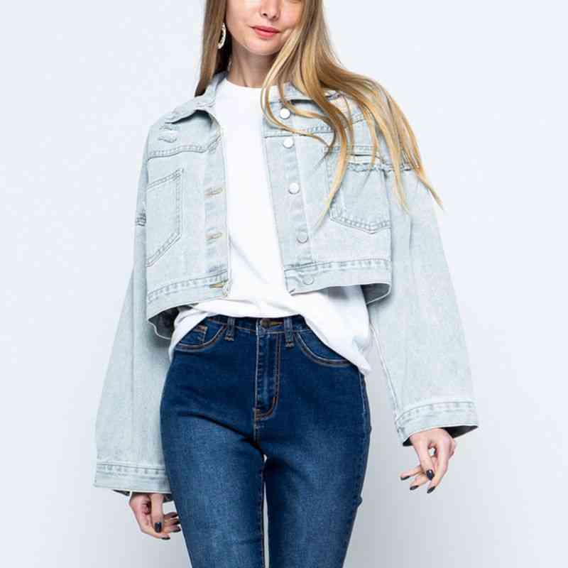 Street-wave Melanie Denim Jacket With Collar For Modern Women Elegant And Versatile Wardrobe Essential