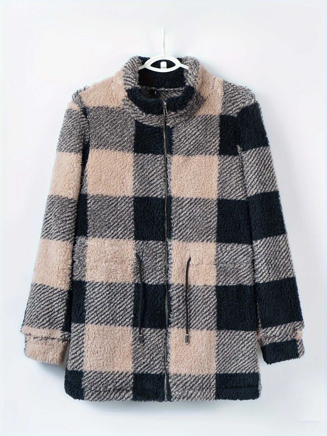 Plaid Jacket From Street Wave Soft Plush Polyester For Everyday Casual Style And Comfort