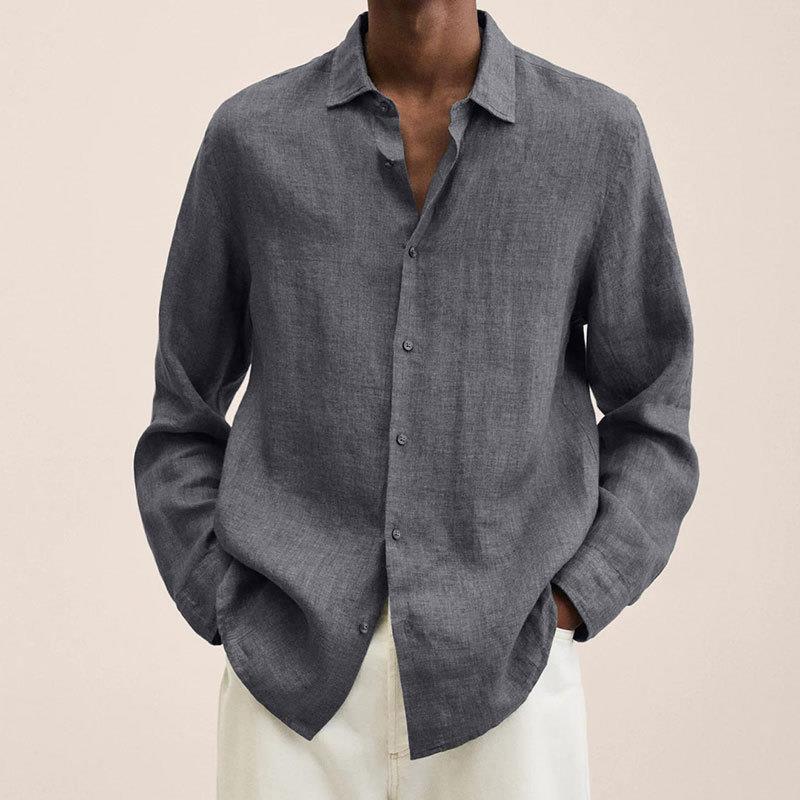 Nordisk Flair Men's Linen Shirt Relaxed Fit Natural Fibers Classic Button Closure