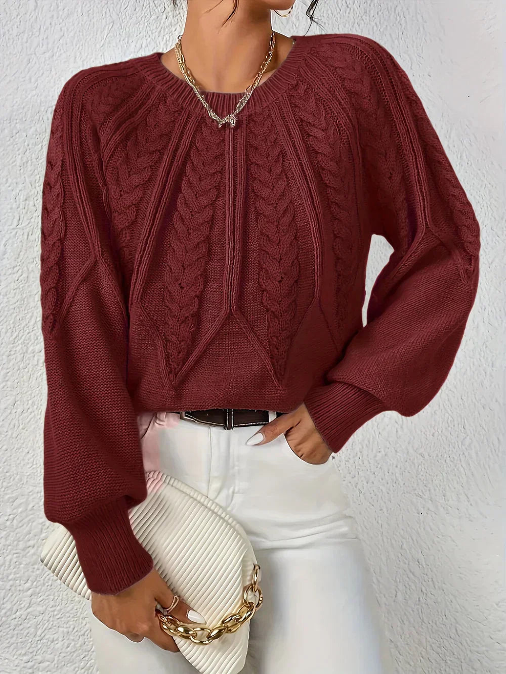 Women's Knitted Sweater with Lightweight Design and Versatile Style
