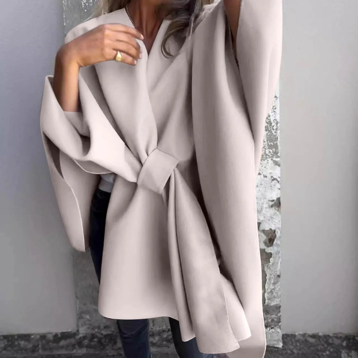 Street-Wave Batwing Sleeve Oversized Knit Cardigan For Women Soft Fleece Warmth Cozy Layering