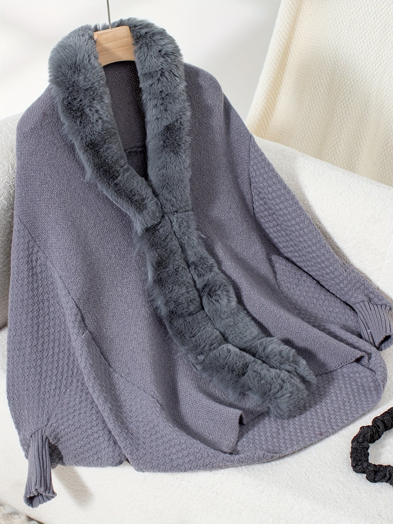 Street-wave Faux Fur Cardigan With Scarf Collar Cozy Warmth Timeless Chic For Women