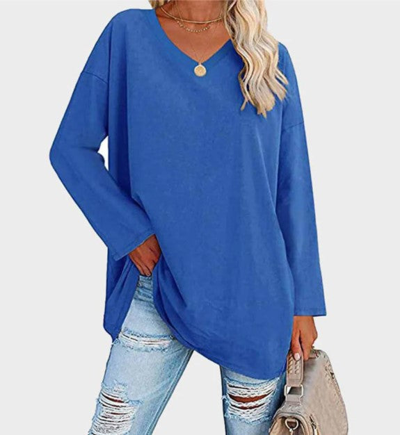 Street-wave Cozy V Neck Long Sleeve Sweater For Everyday Wear Soft Durable Knit Womens Casual Pullover