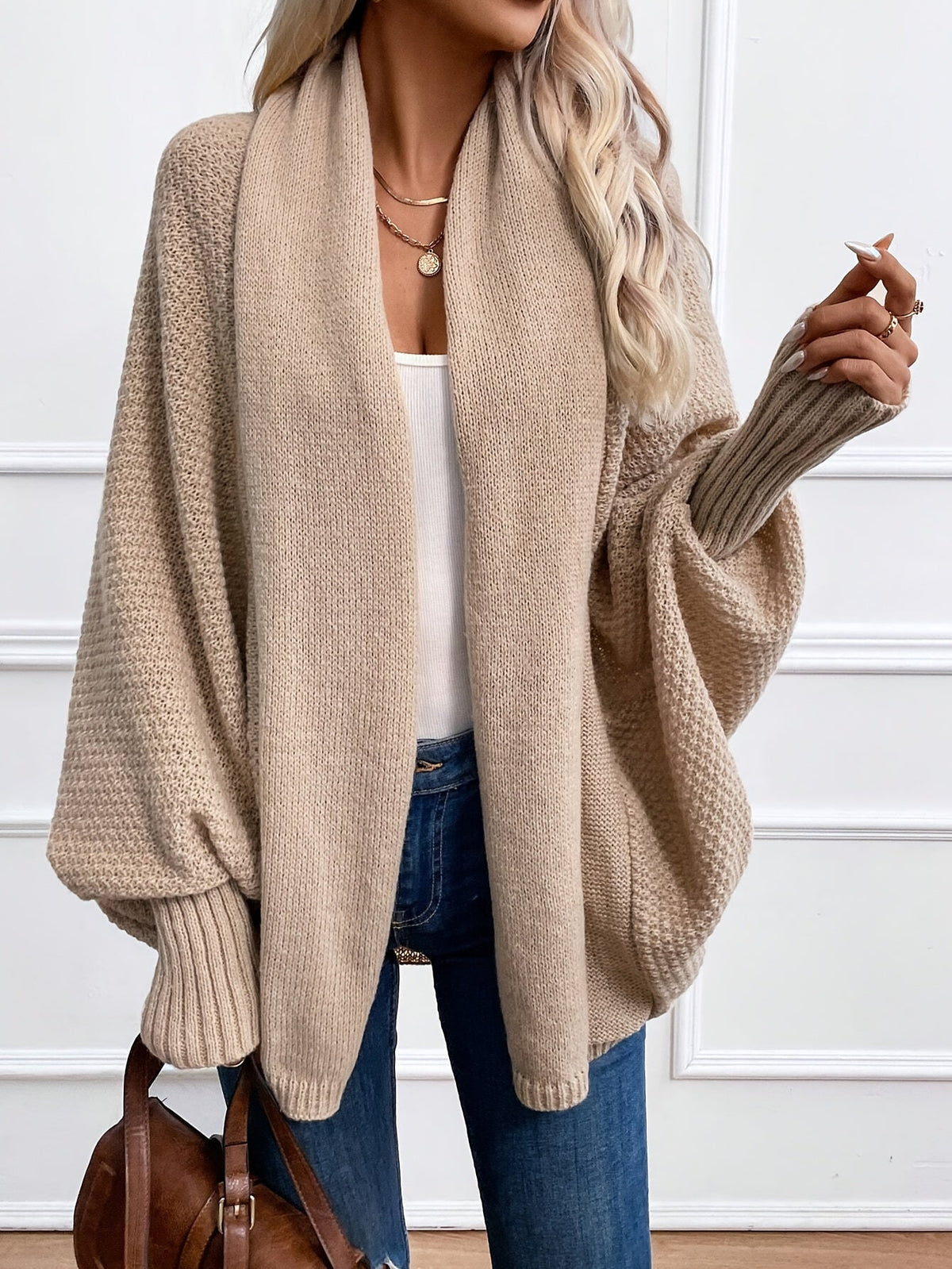 Street-wave | Cardigan mit Übergrößenärmeln Acryl Warm und Bequem - Street-wave