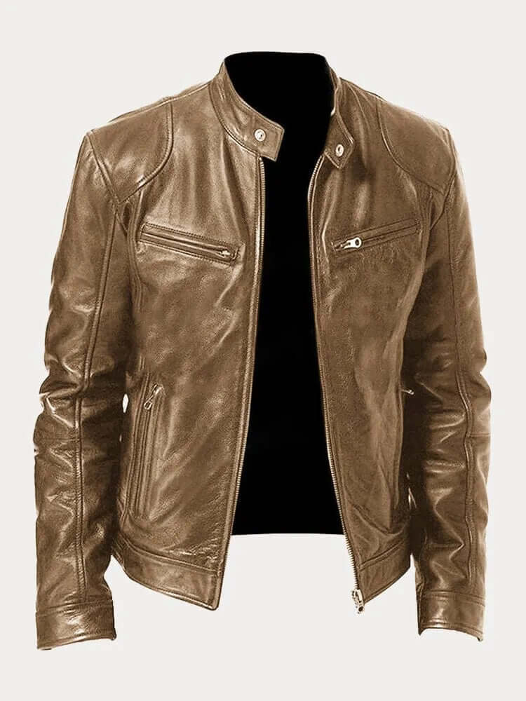 Street-wave Mens Classic Leather Jacket Premium Durable Outerwear For Urban Men Style