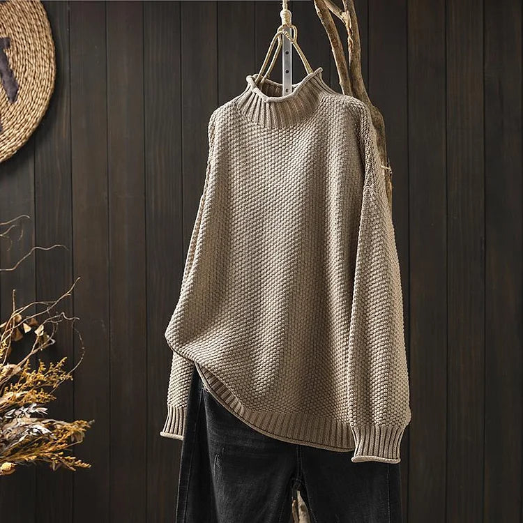 Street-wave Knit Turtleneck Sweater For Women And Men Cozy Colorful Rollneck Pullover