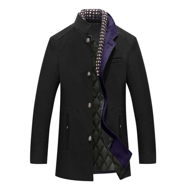 Street Wave Slim Fit Wool Winter Coat For Men Elegant Warmth Cozy Lining Premium Style
