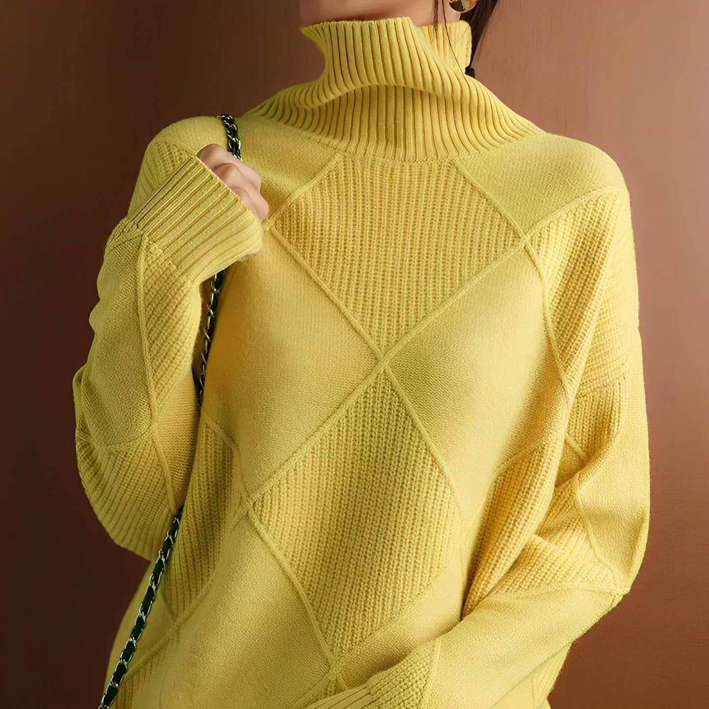 Street-wave Cozy Knit Turtleneck Pullover For Women