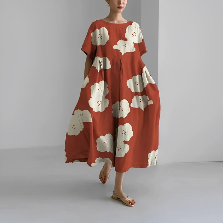 Floral Midi Dress for Women Street-Wave Jacklyn Effortless Relaxed