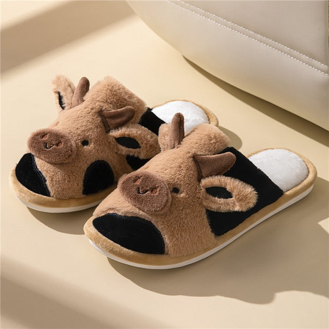Street Wave Fluffy Bunny Slippers for Women Plush Cozy House Shoes Soft Warm Comfort