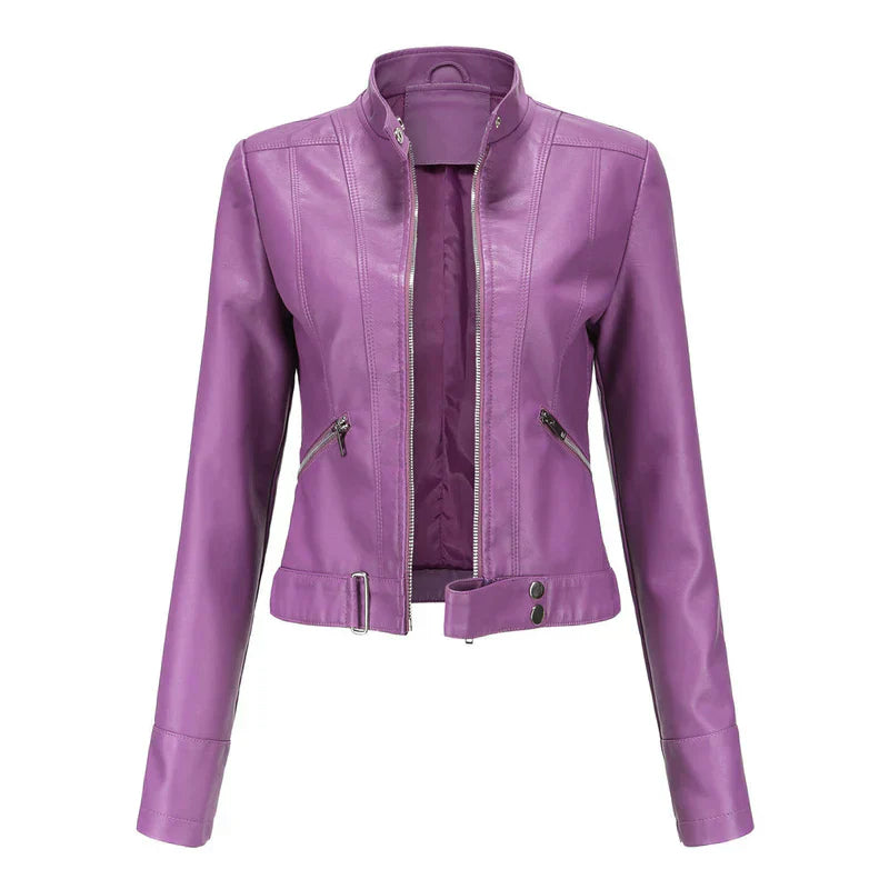 Street Wave Leather Jacket For Women Elegant Warmth Without Bulk Weatherproof Style