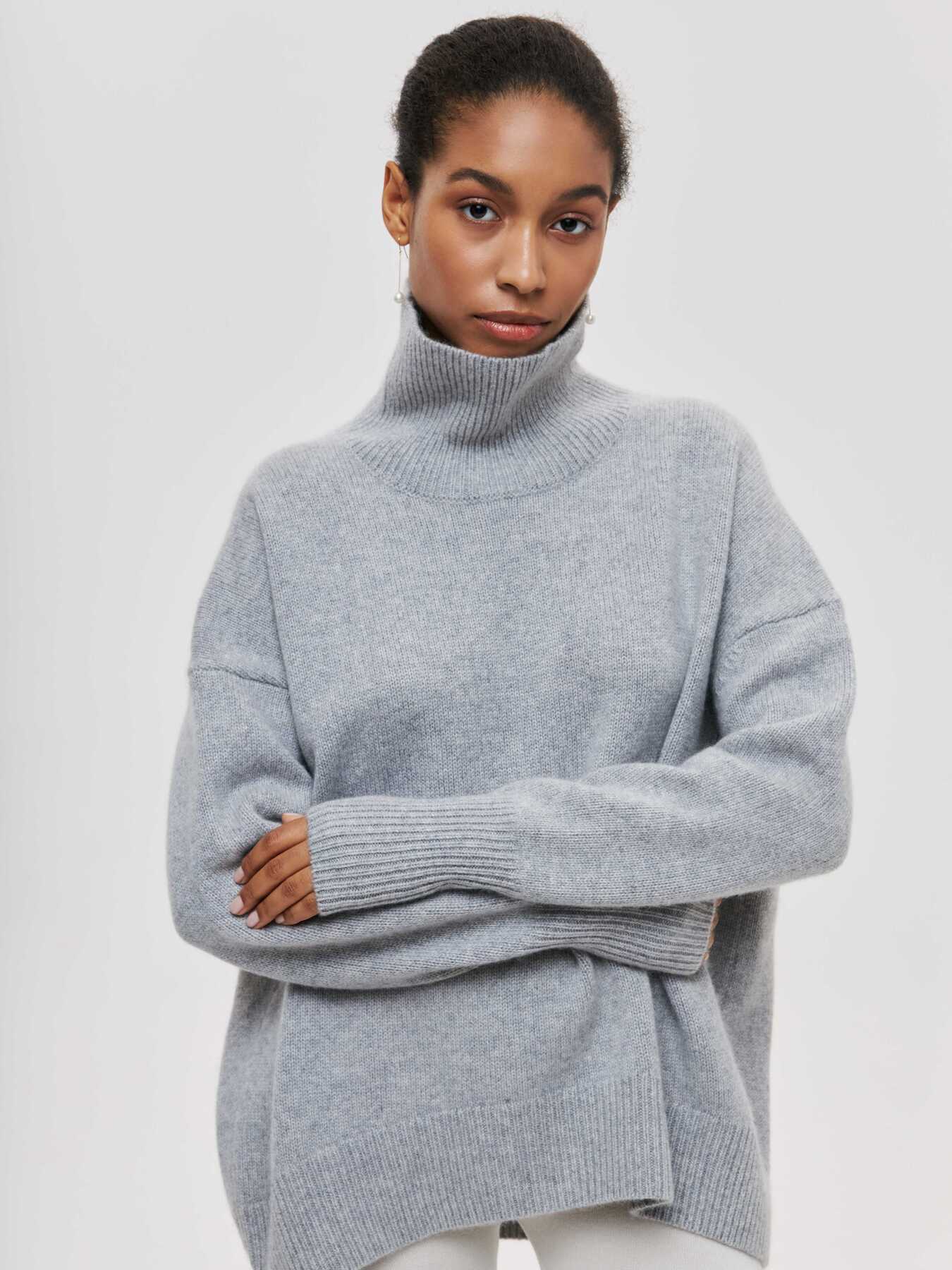 Street-Wave Cozy Oversized Knit Sweater Turtleneck For Women All-Day Comfort And Warmth