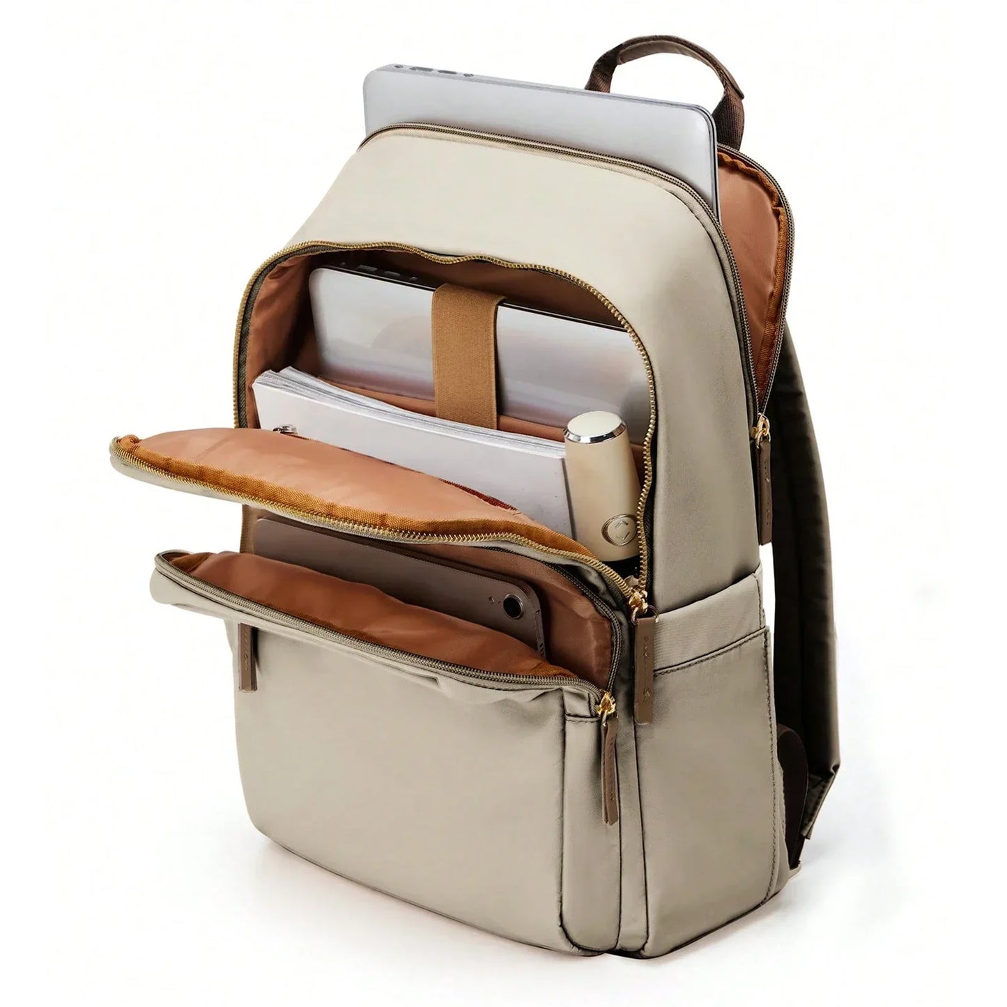 Street-Wave Cambridge Court Backpack - Water-Resistant With Laptop Compartment And Gold Tone Hardware