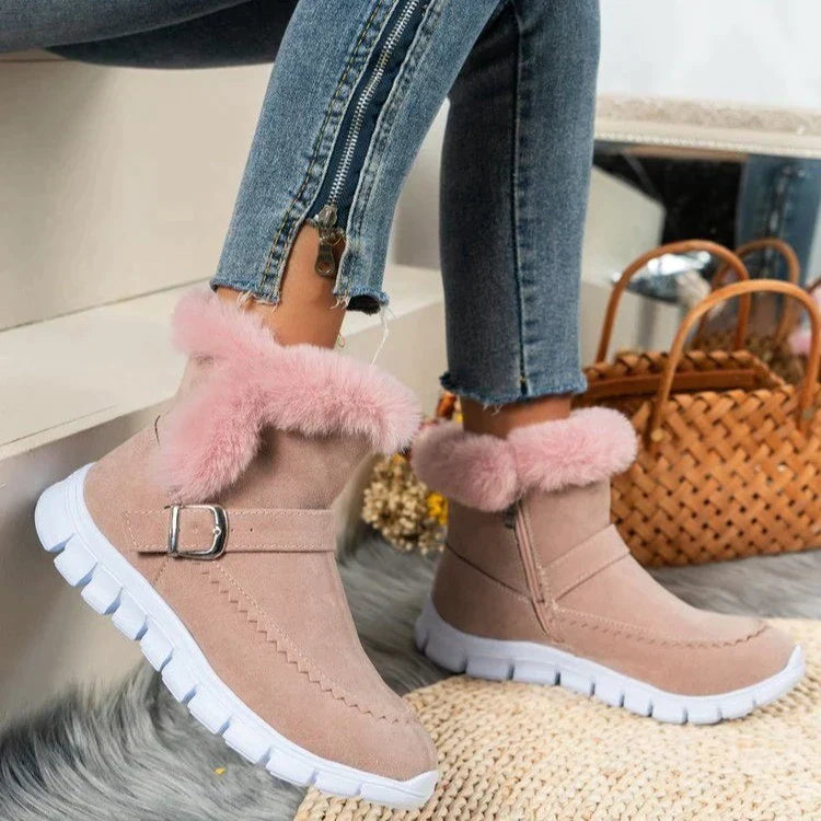 Street-Wave Winter Boots With Cozy Faux Fur Lining For Women Durable All Day Comfort And Style