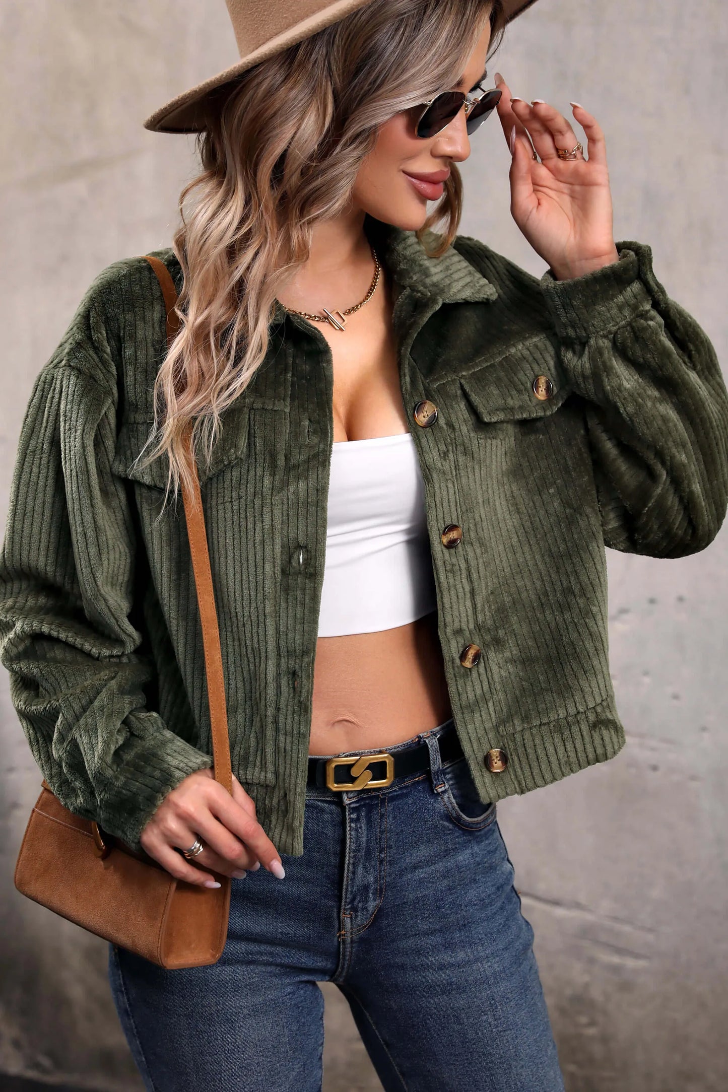 Street-wave Corduroy Shirt Jacket For Women Soft Comfortable Versatile Everyday Wear