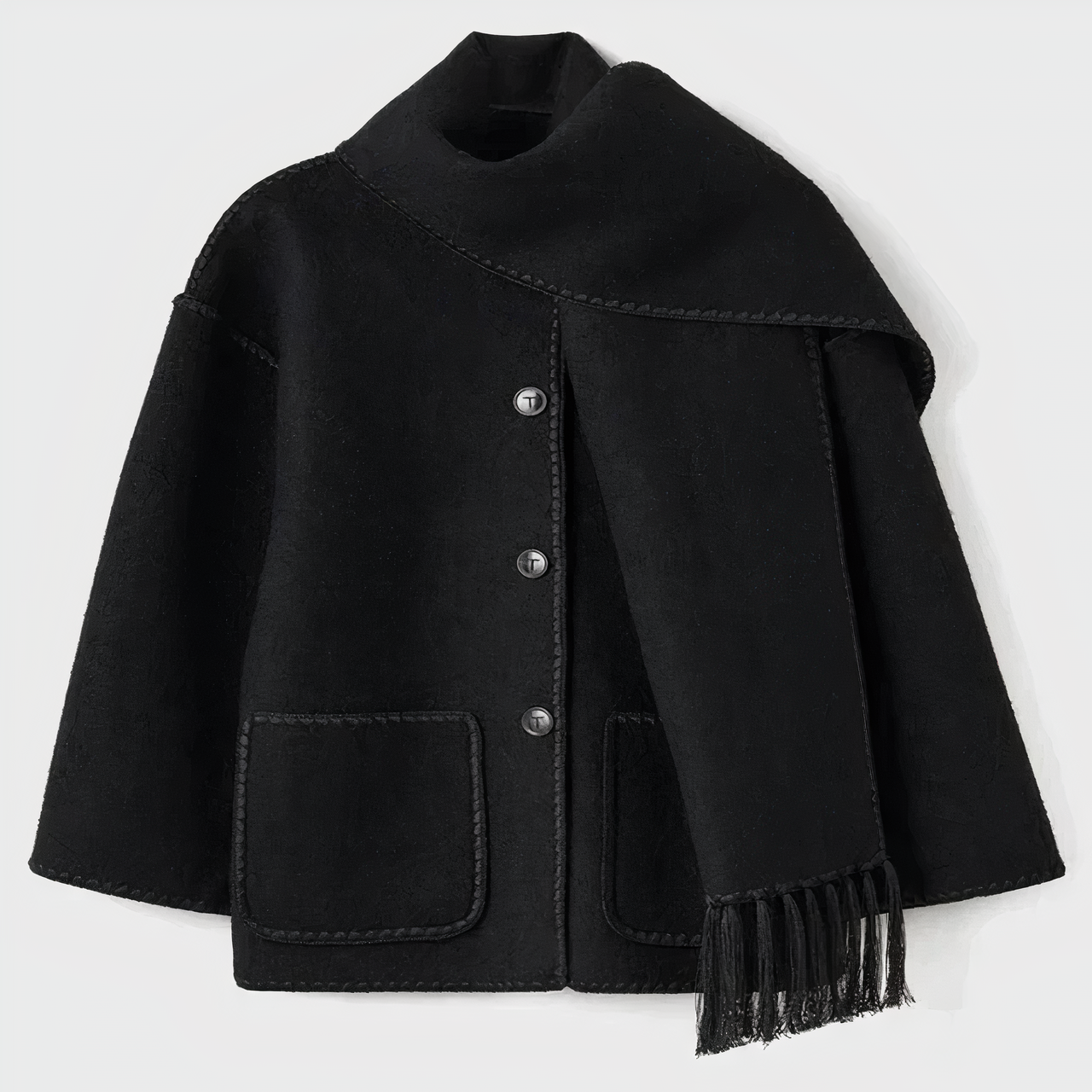 Streetwave Womens Winter Jacket With Built In Scarf For Warmth And Style Cozy Fleece Lined Outerwear With Pockets