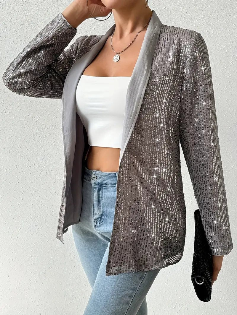 Streetwave Sequin Blazer For Women Glamorous Glittering Paillettes Ideal For Festive Nights